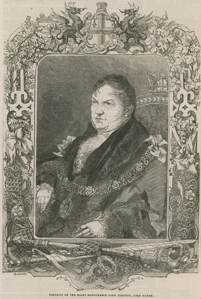 Portrett av den høyre ærede John Johnson, Lord Mayor av English School