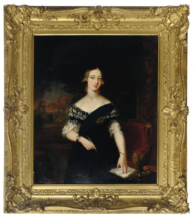 Portrett av den unge dronning Victoria av English School