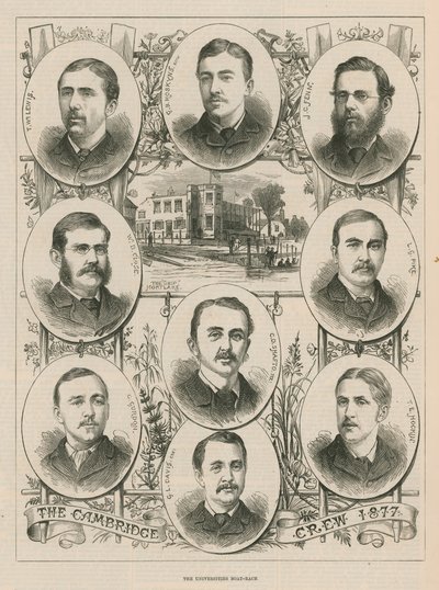 Portretter av Cambridge-mannskapet fra 1877 av English School