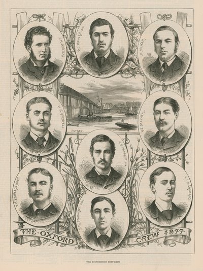Portretter av Oxford-mannskapet fra 1877 av English School