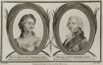 Portretter av hertuginnen og hertugen av Cumberland av English School