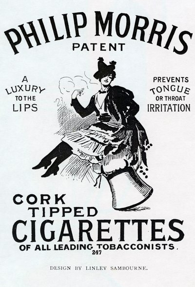 Plakat for Philip Morris Cigarettes, designet av Linsay Sambourne, 1896 av English School