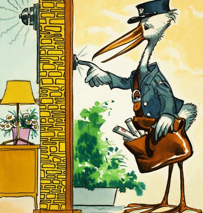 Postbud stork ringer på av English School