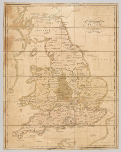 Praehagraphy of England, som er et kart over det kongeriket som illustrerer de viktigste kampene som ble utkjempet i det, 1807 av English School