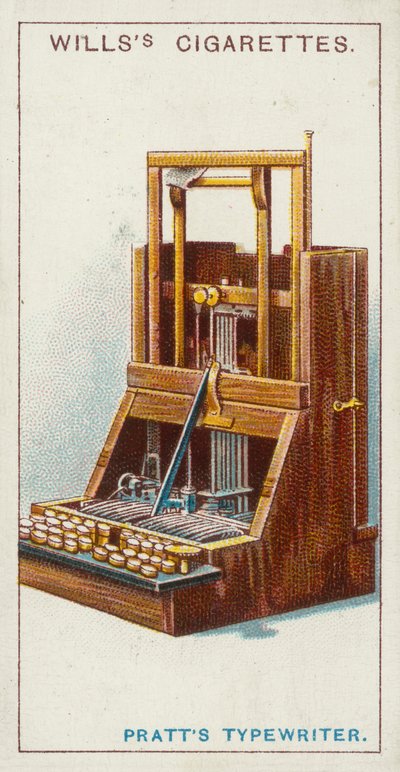 Pratts skrivemaskin (chromolitho) av English School