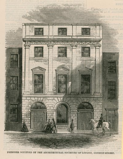 Lokaler okkupert av Architectural Societies of London, Conduit Street, London av English School