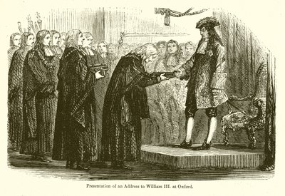 Presentasjon av en adresse til William III. i Oxford av English School