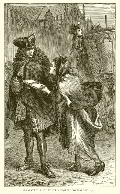 Presenterer Legion Memorial til Harley, 1701 av English School