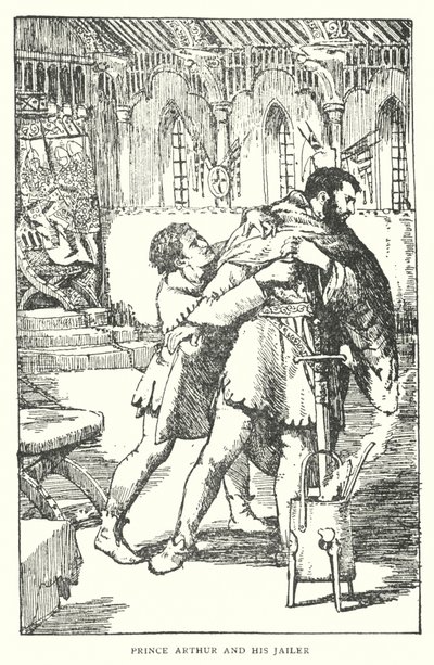 Prins Arthur og fangevokteren hans (lito) av English School