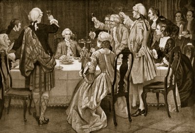 Prins Charles Edward ved Holyrood, illustrasjon fra Hutchinsons Story of the British Nation, ca. 1923 av English School