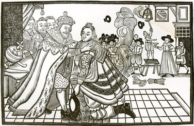 Prins Charless velkomsthjem fra Spania, 1623 (litho) av English School