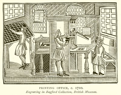 Trykkeri, c. 1710 av English School