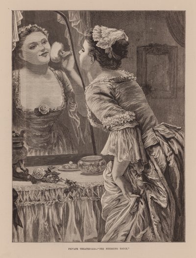Private teaterforestillinger, quot;The Finishing Touchquot; (gravering) av English School