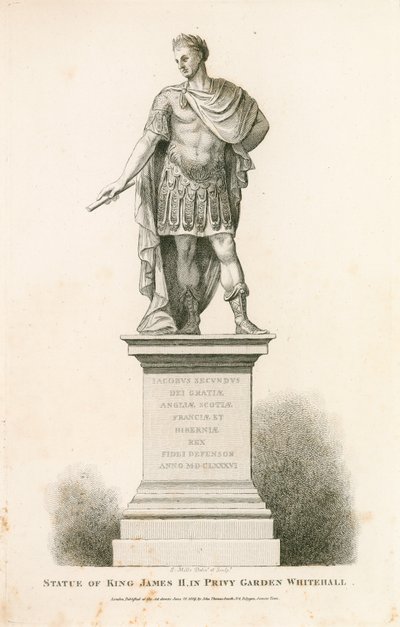 Privy Garden Westminster. Statue av kong James II av English School