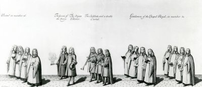 Prosesjon ved kroningen av James II, 1687 av English School