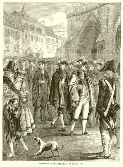 Prosesjon av Tiers Etat, i Paris, 1789 av English School