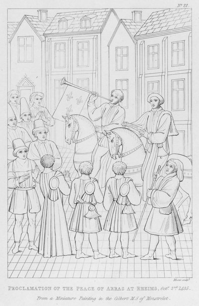Proklamasjon av freden i Arras i Reims, 2. oktober 1435 (gravering) av English School
