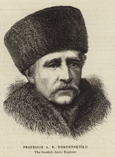 Professor A E Nordenskiold (gravering) av English School