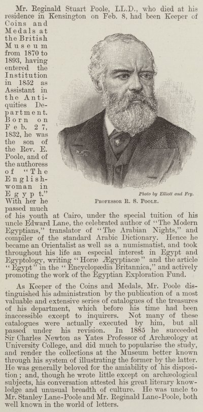 Professor RS Poole (gravering) av English School