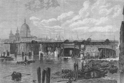 Fremdrift av byggingen av den nye Blackfriars Bridge av English School
