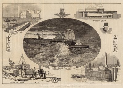 Foreslått metode for fjerning av Cleopatras Needle fra Alexandria av English School