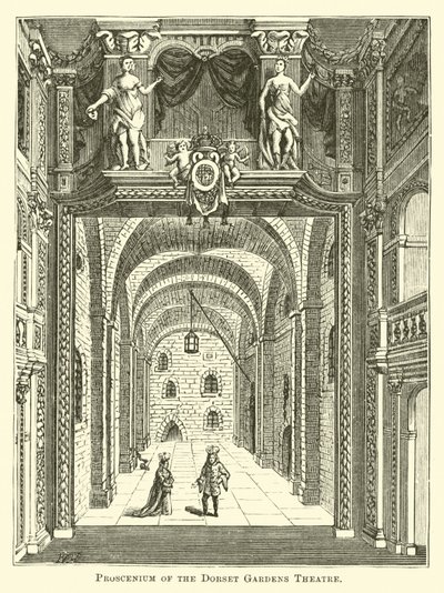 Proscenium til Dorset Gardens Theatre av English School