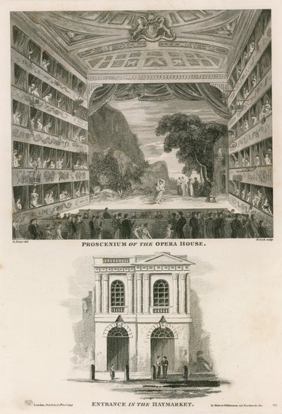 Proscenium til det italienske operahuset (Hennes Majestets teater) av English School