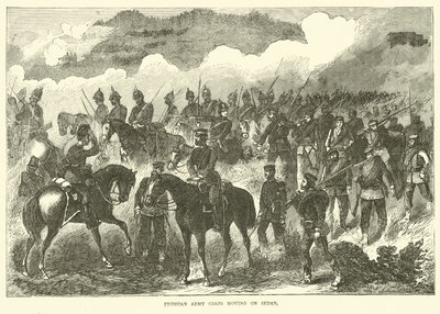 Det prøyssiske hærkorpset flyttet på Sedan, september 1870 av English School