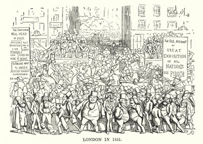 Punch tegneserie: London i 1851 (gravering) av English School