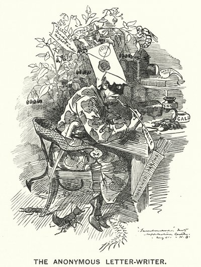 Punch tegneserie: The Anonymous Letter Writer (gravering) av English School