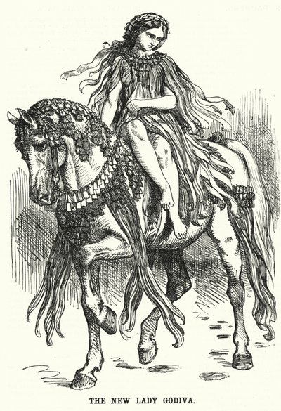 Punch tegneserie: The New Lady Godiva (gravering) av English School