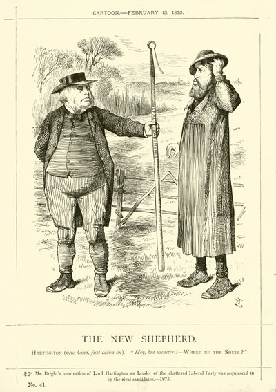Punch tegneserie om John Bright: The New Shepherd av English School