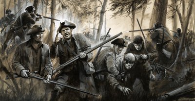 Forfulgt av britiske soldater falt George Washingtons menn tilbake gjennom den dystre vinterlandsbygden av English School