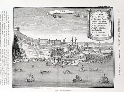 Quebec, etter La Potherie (1663-1736), illustrasjon fra bind IV av 