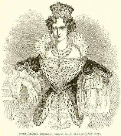 Dronning Adelaide, konsort av William IV, i sine kroningskåper av English School