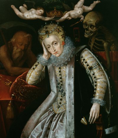 Dronning Elizabeth I (1538-1603) i alderdom, ca. 1610 av English School