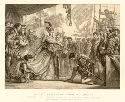 Dronning Elizabeth ridder Drake av English School