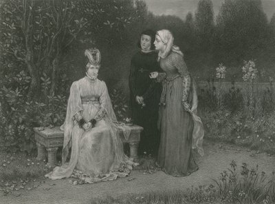Dronning Isabella og hennes damer, kong Richard II av English School