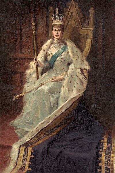 Dronning Mary, gemalinne av kong George V, fra #39;The Illustrated London News#39; (trykk) av English School