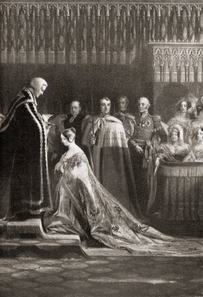 Dronning Victoria (1819-1901) mottok det hellige sakramentet etter sin kroning av English School