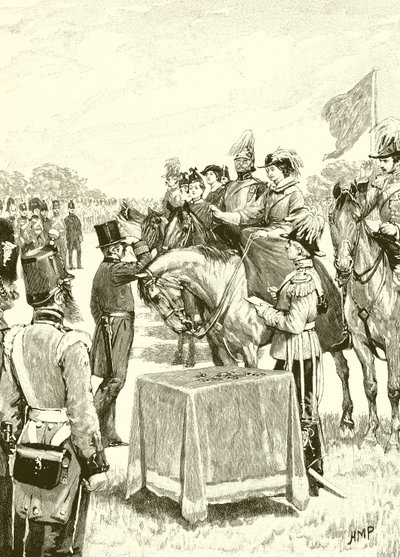 Dronning Victoria presiderer ved den første utdelingen av Victoria-korset av English School