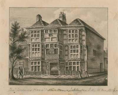 Queens Head, Islington (wc på papir) av English School