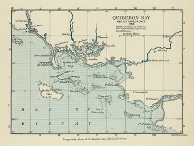 Quiberonbukten og dens innseilinger (fargelitografi) av English School