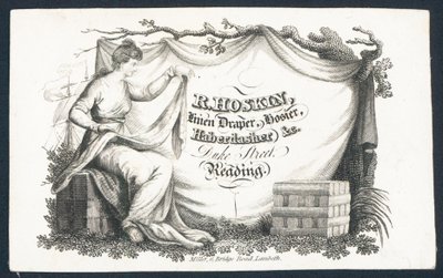 R Hoskin, lindraper, strømpebukse, sybeholder, handelskort av English School