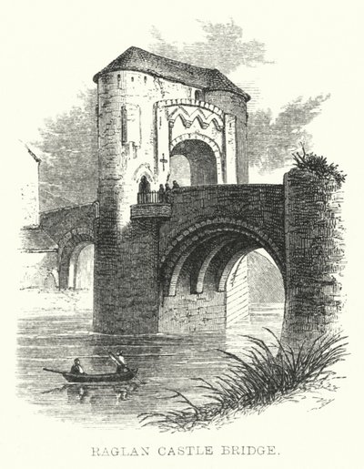 Raglan Castle Bridge (gravering) av English School