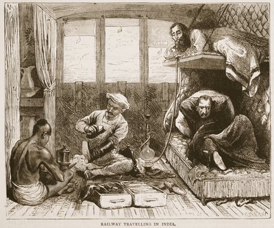 Railway Traveling in India, illustrasjon fra Cassells Illustrated History of England av English School