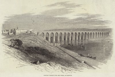 Jernbaneviadukt over Tweed, ved Berwick (gravering) av English School