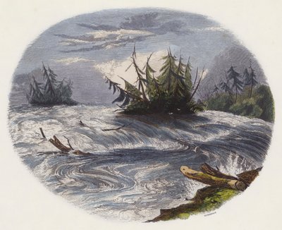 Rapids (farget gravering) av English School