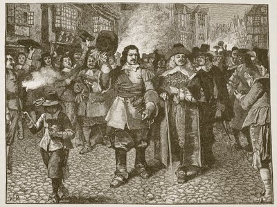 Mottak av Monck i City of London, illustrasjon fra Cassells Illustrated History of England (sepiafoto) av English School