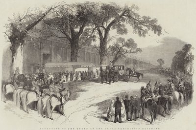 Mottakelse av dronningen i Great Exhibition Building (gravering) av English School